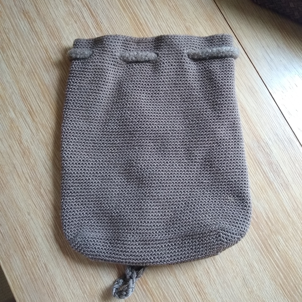 Tan woven Sak backpack purse